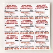 Custom Tire Rotation Reminder Service Stickers