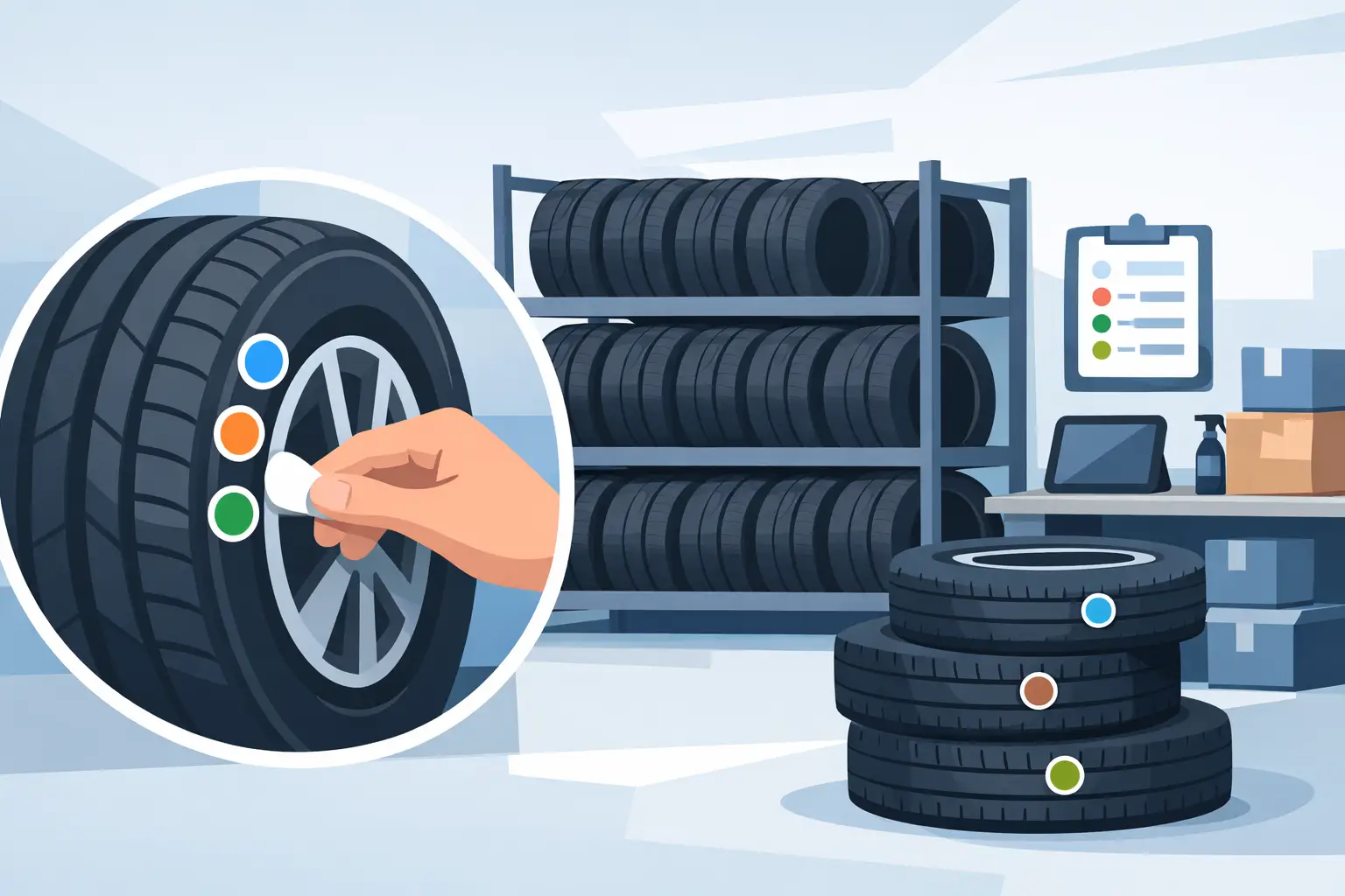Tire Storage Stickers That Keep Shops Organized