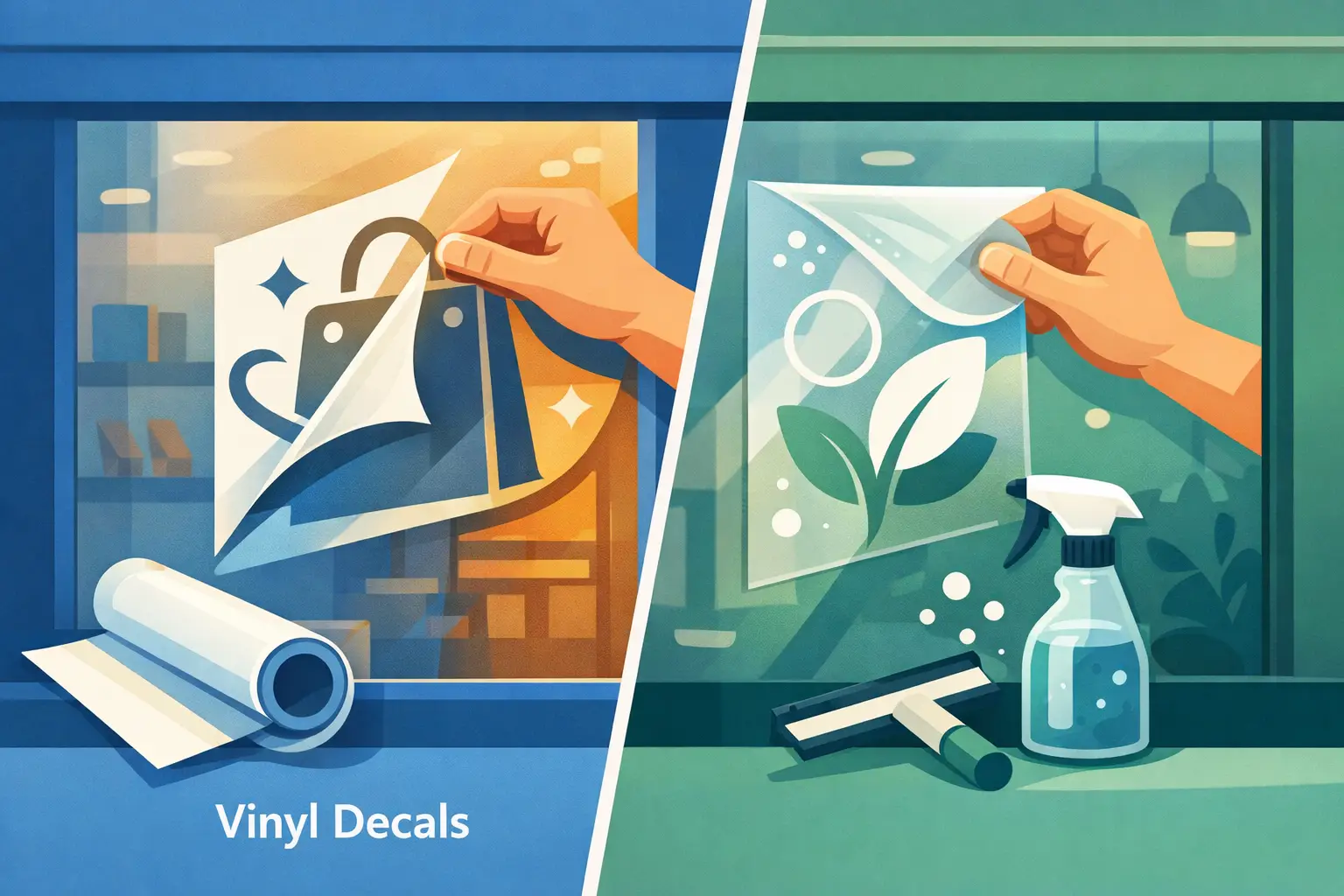 Vinyl Decals vs Static Cling for Shop Windows