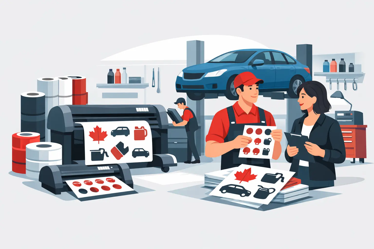 Canadian Sticker Printing for Busy Auto Shops