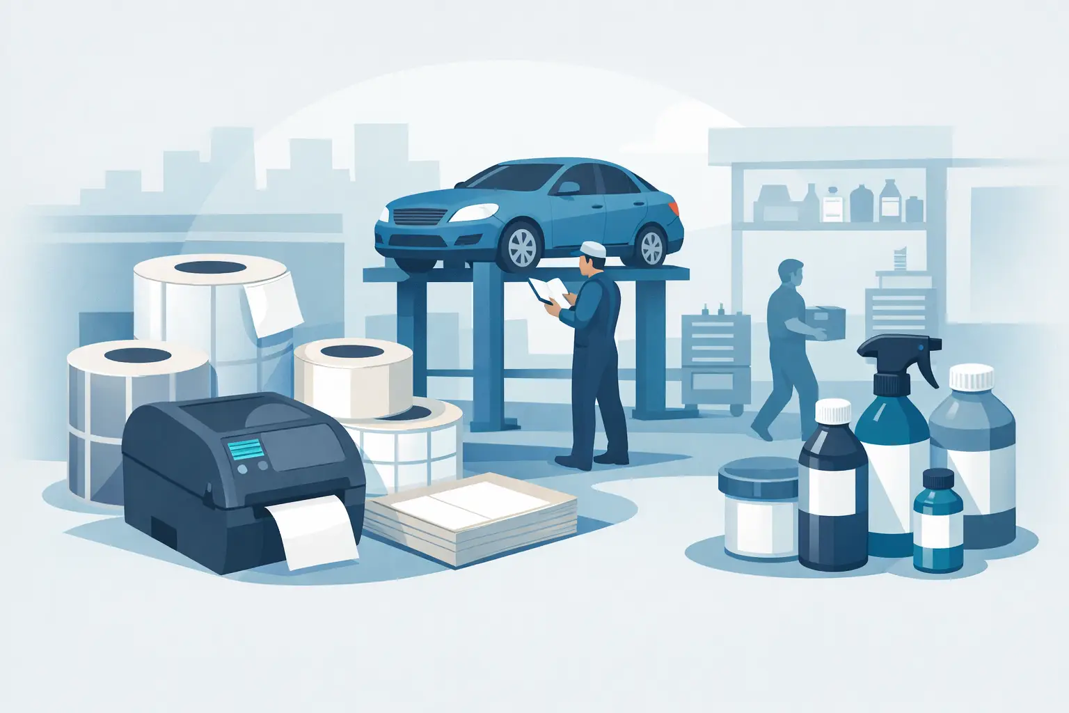 North American Label Materials for Service Shops
