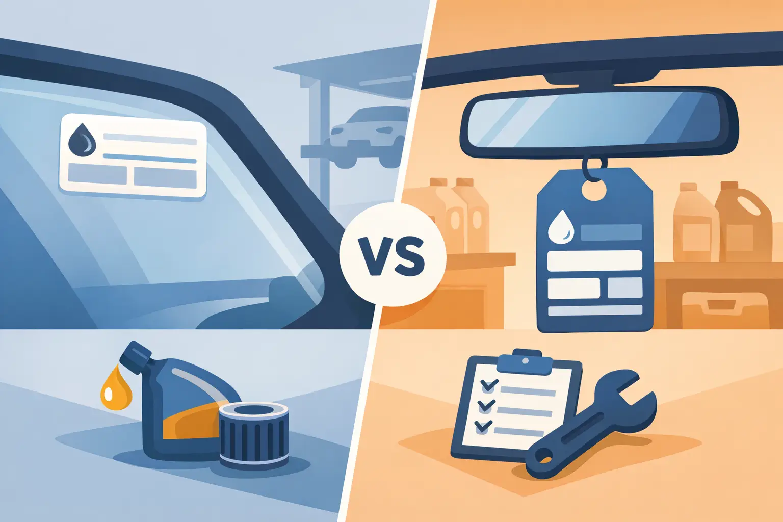 Oil Change Stickers vs Hang Tags for Shops